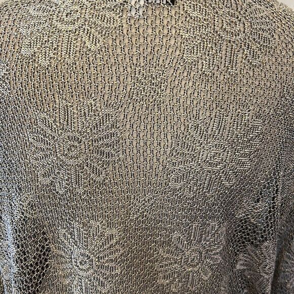 Onyx Nite gold floral shimmer open jacket Size 22 EUC - Picture 7 of 8